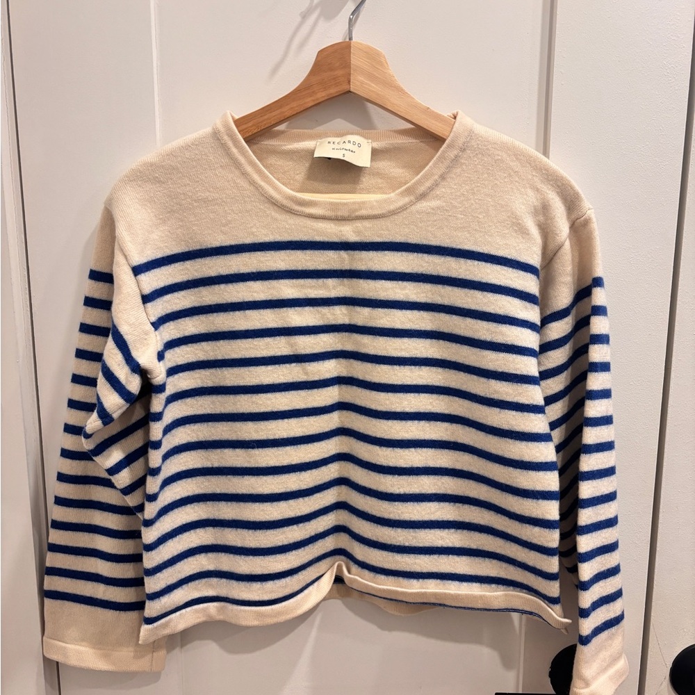 Striped Blue and Cream Sweater